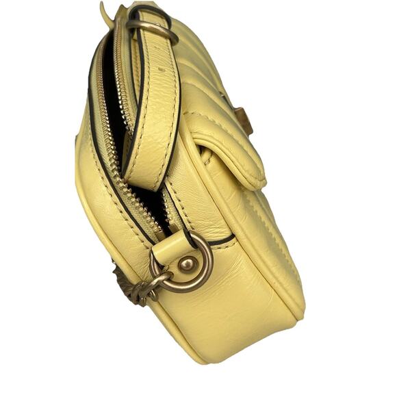 Tory Burch Yellow Kira Patent Camera Bag Lemon Puffy Crossbody Mini NWT Dust Bag - Picture 13 of 16